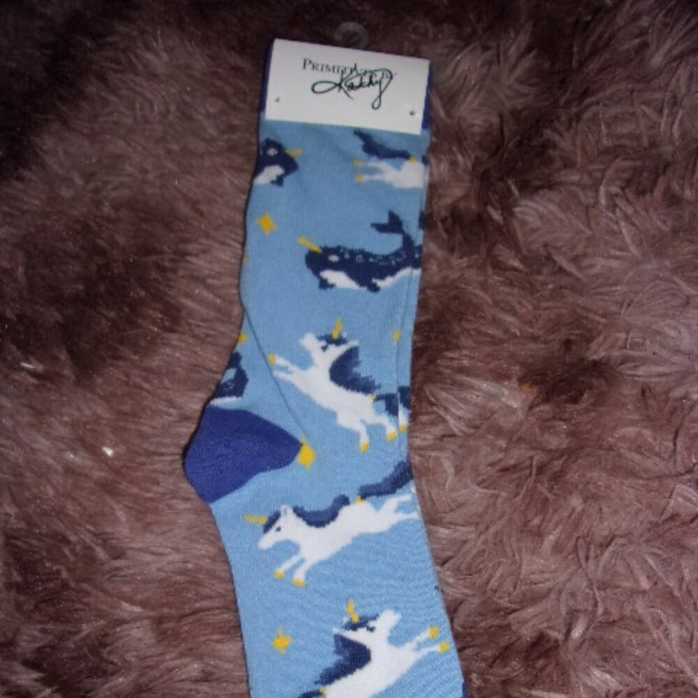Primitives by Kathy Unicorn Narwhal Best Bestie friend socks New